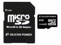 Карта памяти Silicon Power microSDHC 8Gb Class 4 + adapter в городе Тюмень, фото 1, Тюменская область