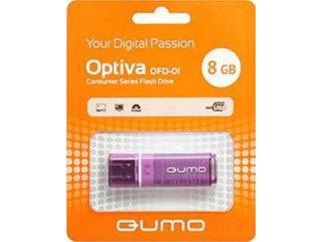 Флеш-карта Qumo Optiva OFD-01 8Gb Violet в городе Челябинск, фото 1, стоимость: 490 руб.