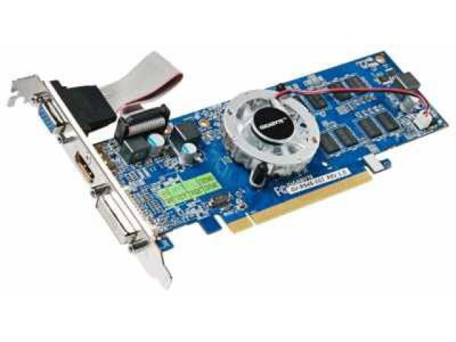 Видеокарта Gigabyte Radeon HD 6450 625Mhz PCI-E 2.1 1024Mb 1100Mhz 64 bit 400W VGA DVI HDMI HDCP (GV-R645-1GI) в городе Челябинск, фото 1, стоимость: 1 490 руб.