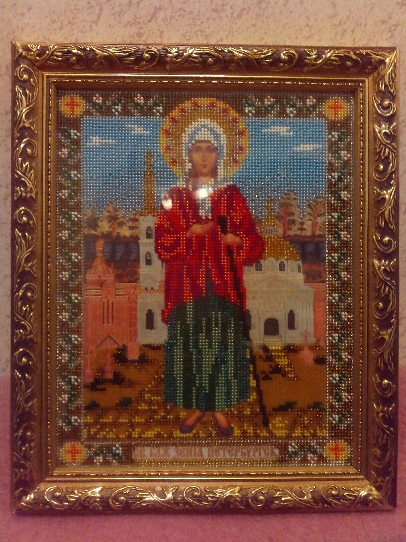 Икона из бисера Ксения Петербургская, ручная работа в городе Нижний Новгород, фото 1, Нижегородская область