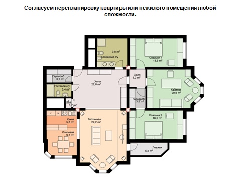 Получение разрешений на перепланировку с разработкой проектов перепланировки в городе Москва, фото 1, Московская область