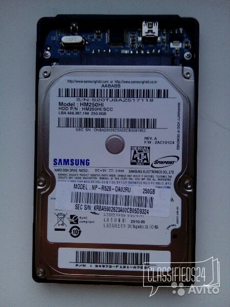 Жёсткий диск для ноутбука Samsung 250 gb с внешним в городе Абакан, фото 3, телефон продавца: +7 (923) 399-59-12