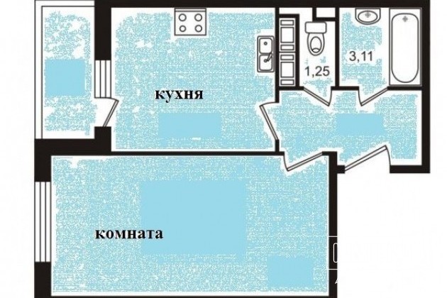 1-к квартира, 42 м², 5/19 эт. в городе Санкт-Петербург, фото 6, стоимость: 4 100 000 руб.