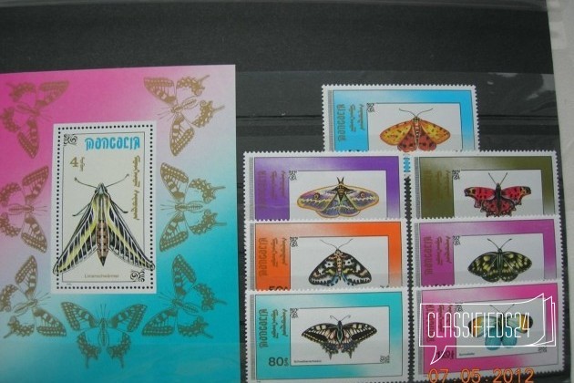 Монголия 1990 бабочки в городе Волгоград, фото 1, телефон продавца: +7 (902) 360-66-05