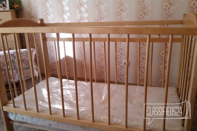 Детская кроватка + матрац в городе Омск, фото 4, Детская мебель