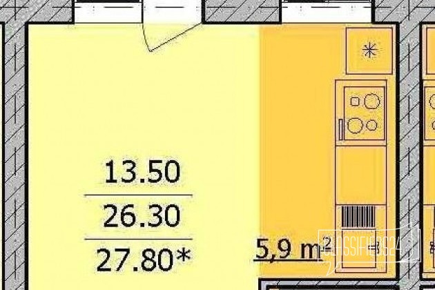 Студия, 28 м², 1/3 эт. в городе Арамиль, фото 2, Свердловская область