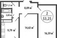 2-к квартира, 53 м², 4/16 эт. в городе Тюмень, фото 1, Тюменская область