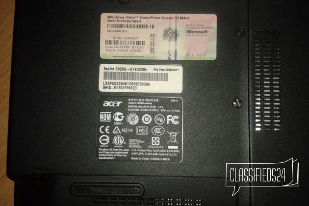 Ноутбук acer Aspire 6920G в городе Киров, фото 2, Кировская область