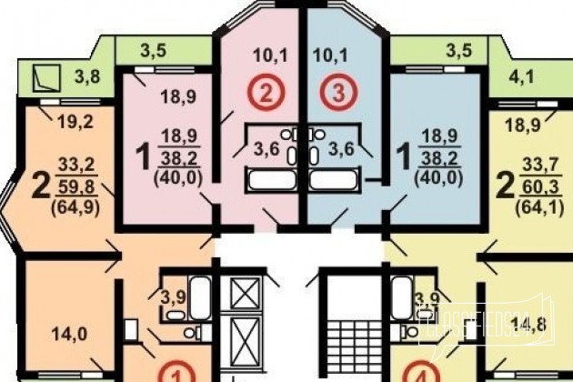 2-к квартира, 64 м², 17/17 эт. в городе Железнодорожный, фото 2, Новостройки