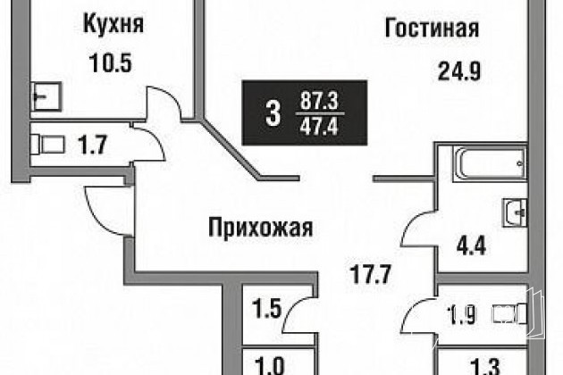 3-к квартира, 95 м², 6/14 эт. в городе Тюмень, фото 4, Тюменская область