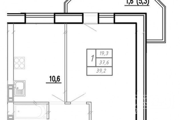 1-к квартира, 39.2 м², 6/6 эт. в городе Коммунар, фото 5, телефон продавца: +7 (812) 346-94-52