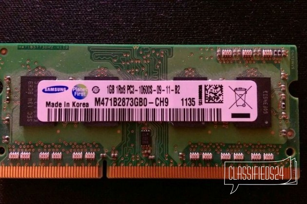 So-dimm ddr3 1gb samsung для ноутбука ноутбук ноут в городе Балаково, фото 1, стоимость: 300 руб.