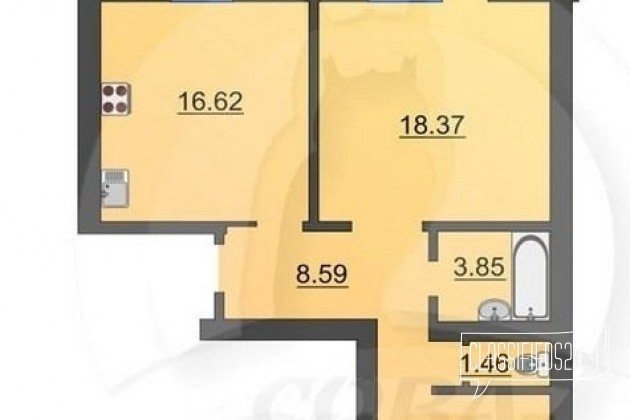 2-к квартира, 68 м², 1/5 эт. в городе Тюмень, фото 4, Новостройки