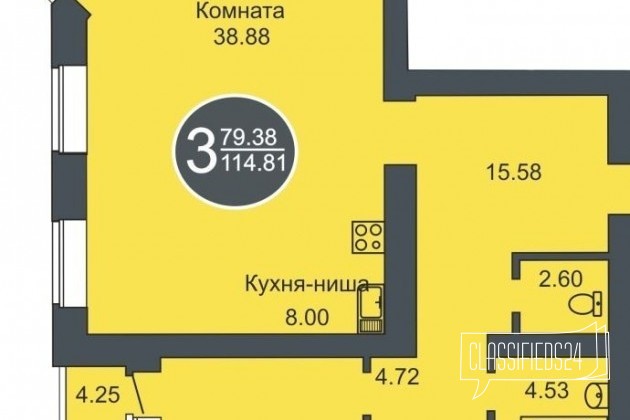 3-к квартира, 114 м², 4/10 эт. в городе Тюмень, фото 6, Новостройки