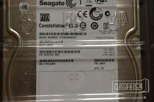 Seagate Constellation ES.3 ST2000NM0033 в городе Москва, фото 1, телефон продавца: +7 (964) 632-85-10