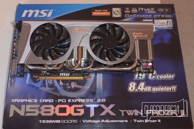 MSI N580GTX twin frozr II/OC в городе Москва, фото 1, телефон продавца: |a:|n:|e: