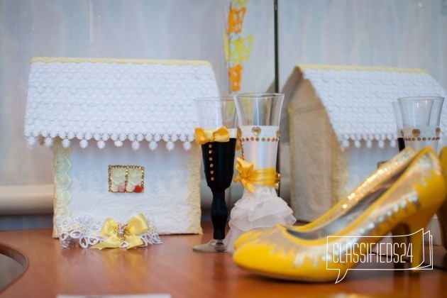 Свадебные банк и бокалы ручной работы в городе Уфа, фото 2, стоимость: 950 руб.