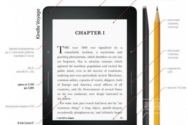 Amazon Kindle Voyage в городе Калининград, фото 1, телефон продавца: +7 (921) 710-29-87