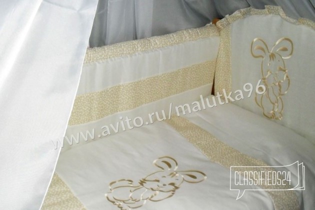 Набор новый в кроватку Вышивка 6 предметов в городе Екатеринбург, фото 1, телефон продавца: +7 (922) 149-83-03