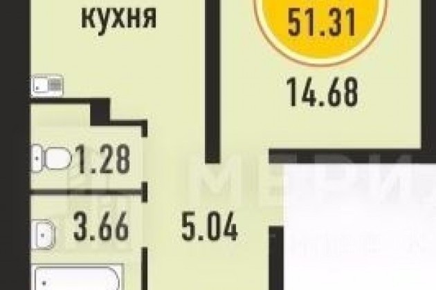 2-к квартира, 51 м², 3/16 эт. в городе Тюмень, фото 1, Новостройки