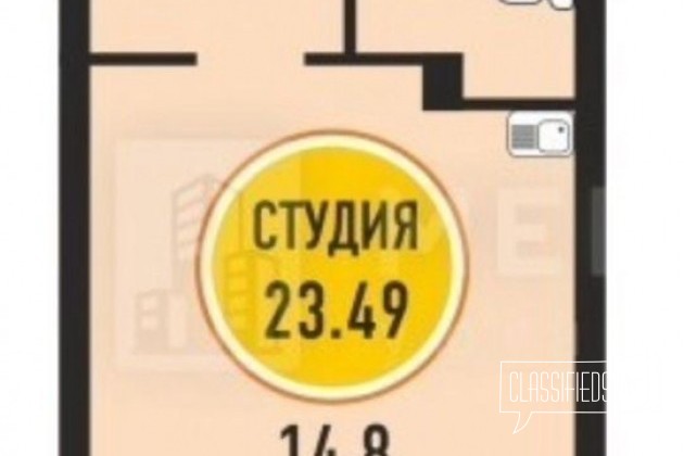 Студия, 24 м², 13/16 эт. в городе Тюмень, фото 1, телефон продавца: +7 (912) 999-16-81