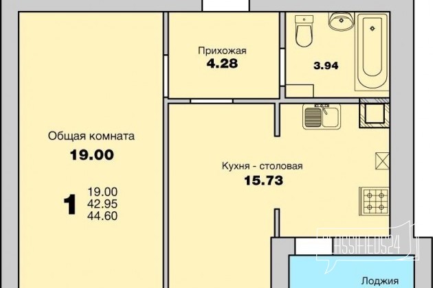 1-к квартира, 44.6 м², 5/9 эт. в городе Зеленоградск, фото 3, телефон продавца: +7 (906) 237-50-44