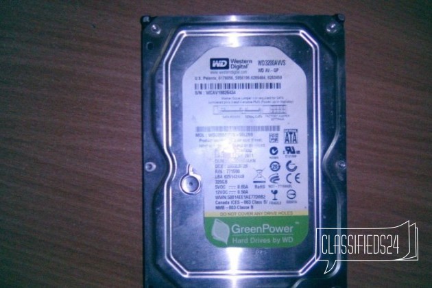 Жёсткий диск Western Digital 320 Gb WD3200avvs в городе Красноярск, фото 1, телефон продавца: +7 (903) 986-02-99