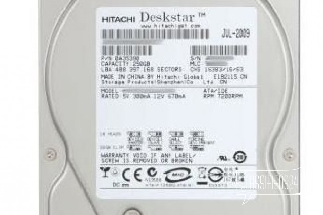 Продам HDD Hitachi 250Gb в городе Челябинск, фото 1, телефон продавца: +7 (904) 804-12-44