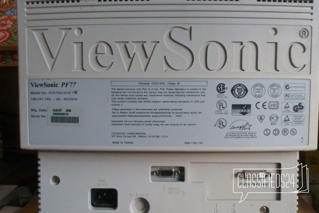 Монитор кинескопный ViewSonic OptiSync PF77 DVI в городе Мытищи, фото 4, Московская область