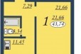 1-к квартира, 43 м², 4/9 эт. в городе Тюмень, фото 2, телефон продавца: +7 (922) 395-71-18