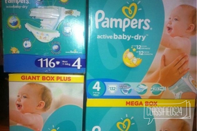 Pampers active baby 4 (7-14) 132 шт подгузники нов в городе Санкт-Петербург, фото 1, телефон продавца: |a:|n:|e: