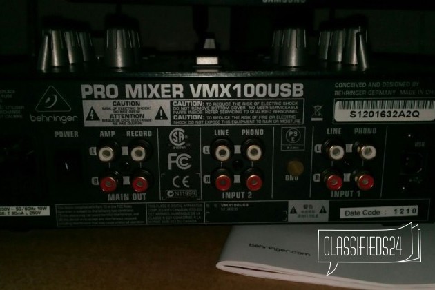 2-х канальный пульт Behringer VMX100USB в городе Пенза, фото 2, Пензенская область