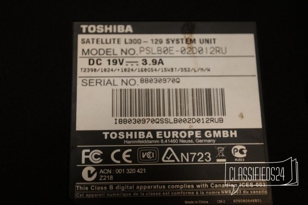 Ноутбук Toshiba Satellite L300-129 на запчасти в городе Москва, фото 3, стоимость: 0 руб.