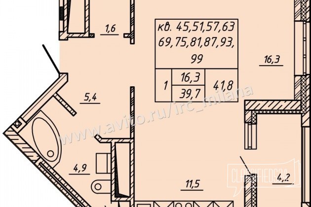 1-к квартира, 44 м², 7/20 эт. в городе Оренбург, фото 3, Оренбургская область