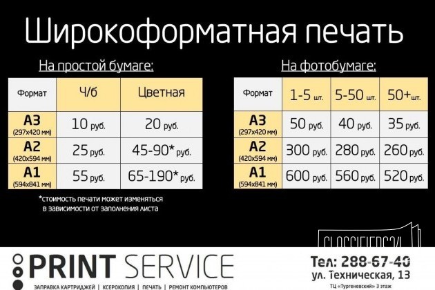 Широкоформатная печать А1 А2 А3 А4 в городе Пермь, фото 1, телефон продавца: +7 (961) 755-90-00