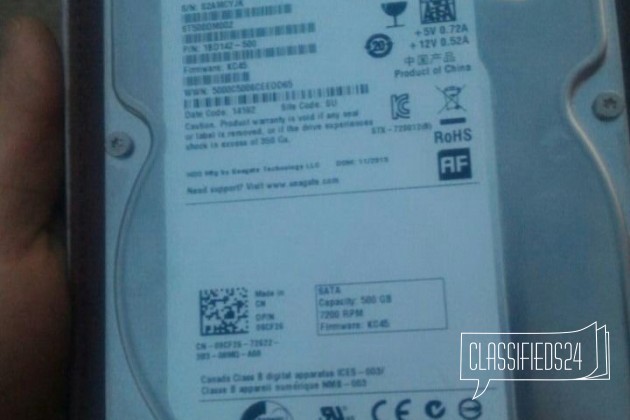 Продам seagate 3.5 500gb, 7200/16мб в городе Сочи, фото 1, телефон продавца: +7 (999) 657-68-78