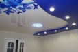 Двухуровневый натяжной потолок и синяя фотопечать в городе Казань, фото 1, Татарстан
