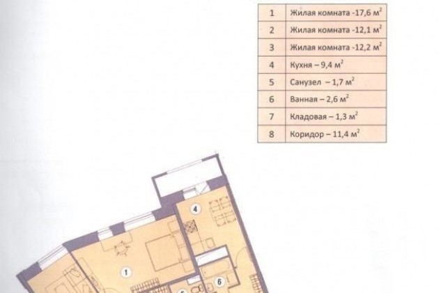 3-к квартира, 68.3 м², 14/17 эт. в городе Химки, фото 5, стоимость: 5 300 000 руб.