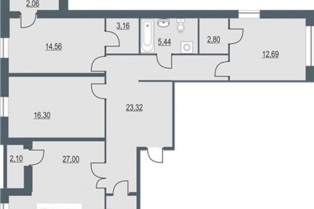 3-к квартира, 110.5 м², 4/17 эт. в городе Тюмень, фото 9, телефон продавца: +7 (963) 953-46-66