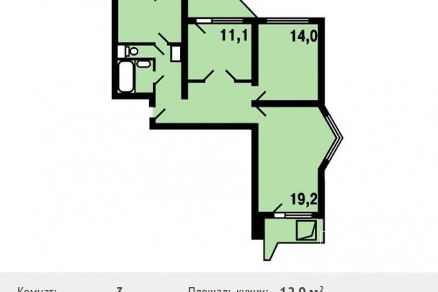 3-к квартира, 78 м², 4/17 эт. в городе Видное, фото 1, стоимость: 5 539 467 руб.