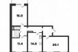 3-к квартира, 81.5 м², 8/16 эт. в городе Санкт-Петербург, фото 1, Ленинградская область