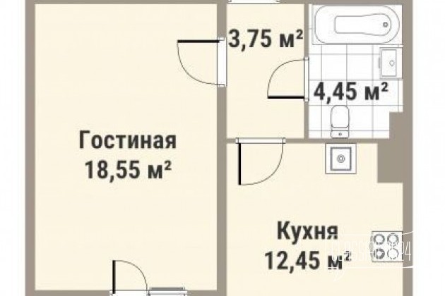 1-к квартира, 42 м², 5/13 эт. в городе Санкт-Петербург, фото 4, Вторичный рынок