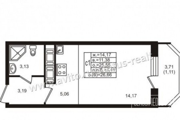 Студия, 26 м², 16/22 эт. в городе Санкт-Петербург, фото 6, Вторичный рынок