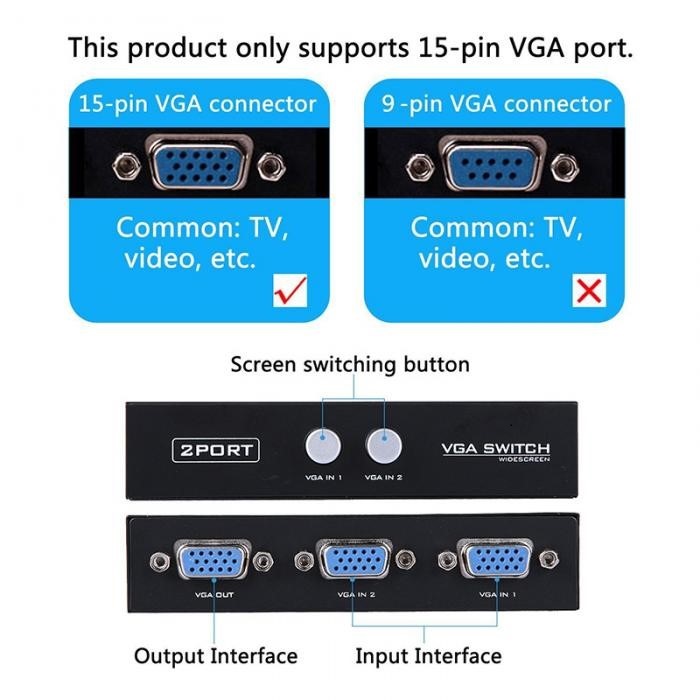 Переключатель 2x1 VGA (15 pin D-Sub) 2 входа - 1 выход в городе Томск, фото 6, телефон продавца: +7 (913) 816-63-96