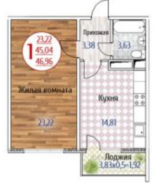 продам 1 -комнатную квартиру в городе Яблоновский, фото 1, Адыгея