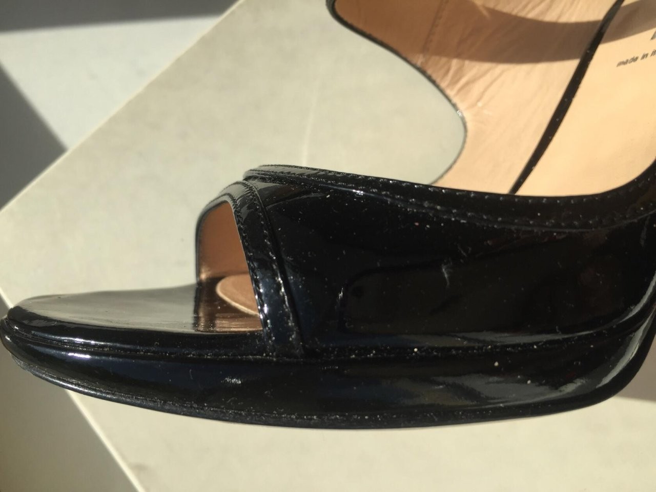Босоножки туфли casadei италия 39 размер черные лак кожа платформа 1 см каблук шпилька 11 см одевали в городе Москва, фото 6, телефон продавца: +7 (905) 721-56-56