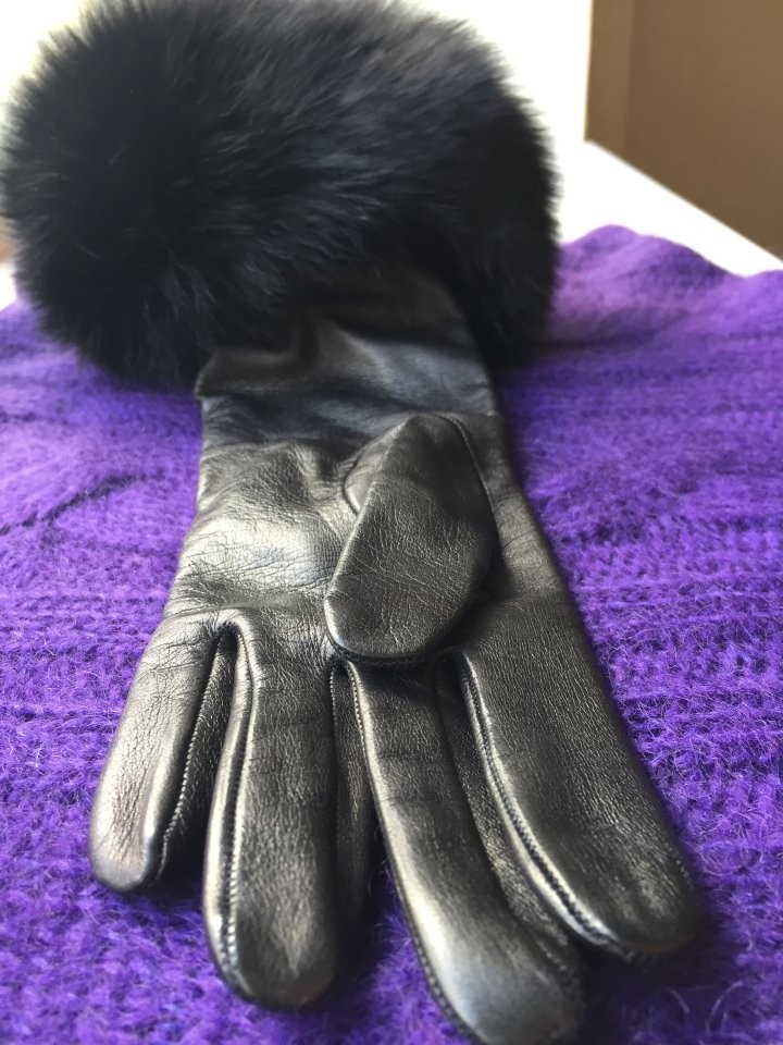 Перчатки новые versace италия кожа черные мех лиса песец двойной размер 7 7,5 44 46 s m в городе Москва, фото 6, стоимость: 85 500 руб.