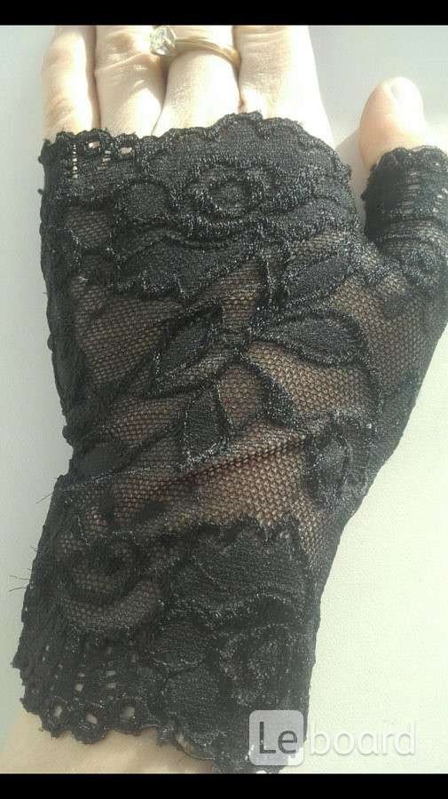 Перчатки митенки кружева чёрные стретч гипюр без пальцев женские аксессуары мода стиль размер 42 44 в городе Москва, фото 7, стоимость: 500 руб.
