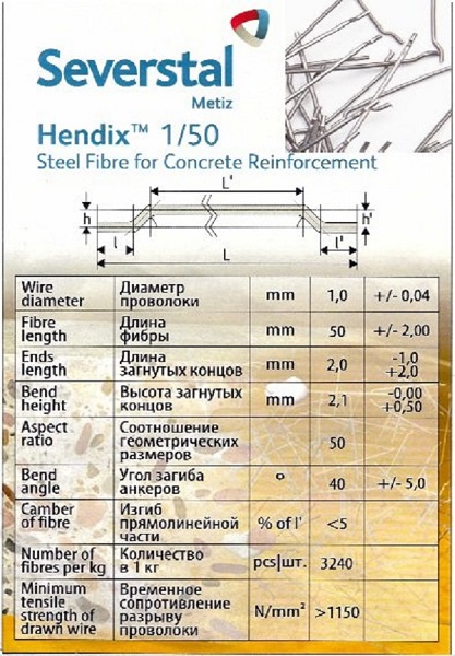 Hendix 1/50, Hendix Prime. Фибра стальная анкерная, проволочная в городе Череповец, фото 1, телефон продавца: +7 (925) 423-52-63