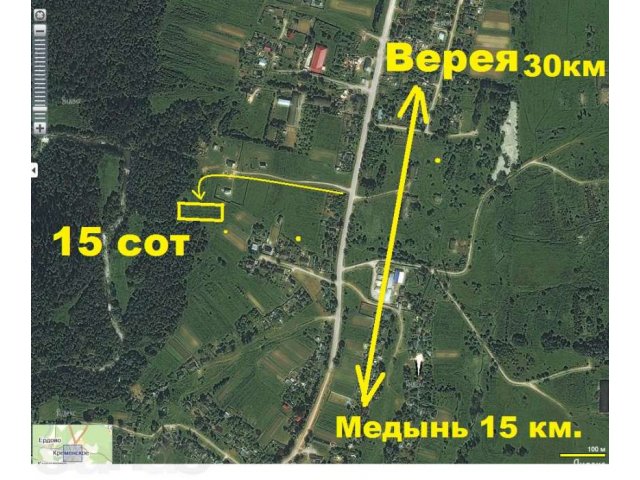 д.Крименское 15 сотки(20х75) по факту участок 23 сотки ПМЖ свет,газ в городе Балабаново, фото 5, Продажа земли под индивидуальное строительство